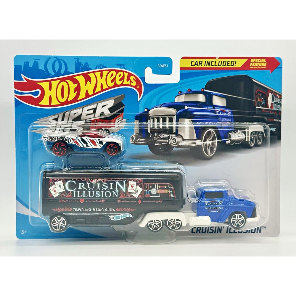 Hot Wheels Super Rigs Cruisin' Illusion Truck Car Included BDW51 1:64 NEW